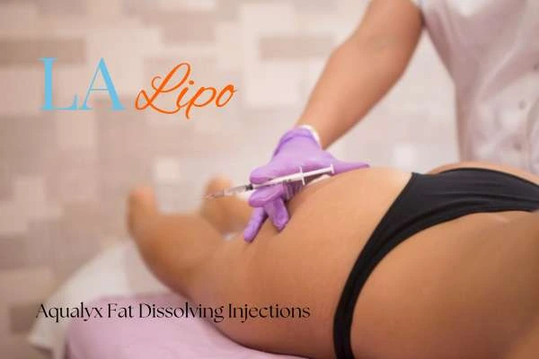 Woman having fat dissolving injections Witney on thighs