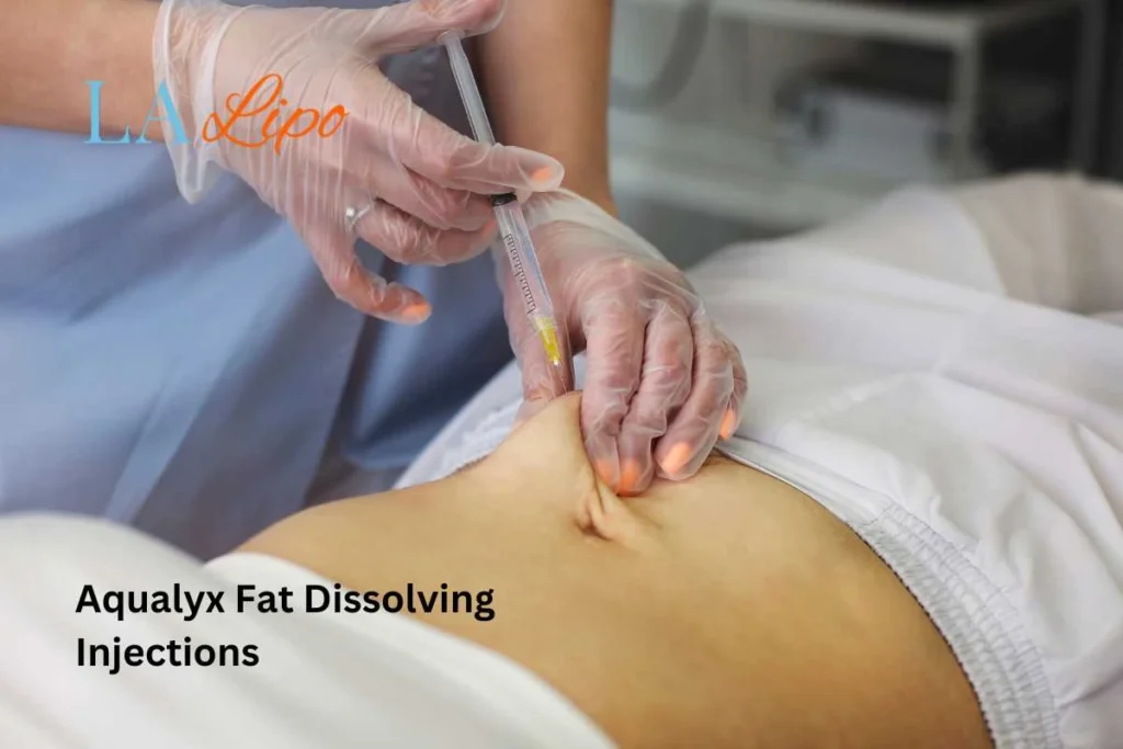 woman having fat dissolving injections Witney in the stomach