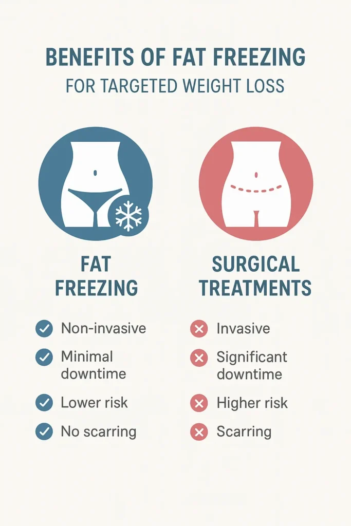 graphic showing the benefits of fat freezing Witney