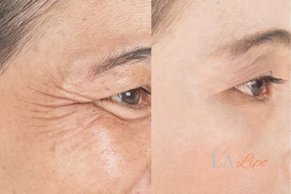 Before and after results of woman - HI-fu wrinkles reduction treatment Witney