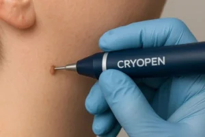 Person receiving skin tag removal Witney